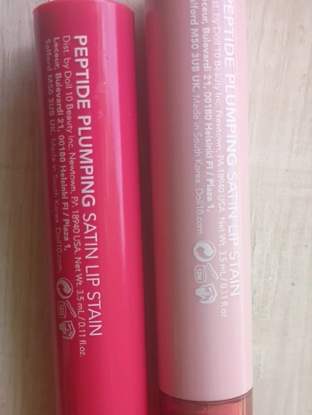 DOLL 10 Lip Duo — Bright Pink & Soft Pink Hydrating Sheer Tint